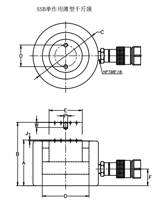 SSB系列單作用薄型液壓油缸 SSB系列單作用薄型液壓油缸